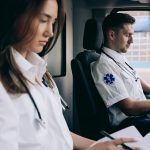 paramedics inside an ambulance