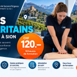 Cours samaritains à Sierre et Sion : 10 heures à CHF 120.– avec ESU. Découvrez les lieux et comment vérifier les prochaines dates